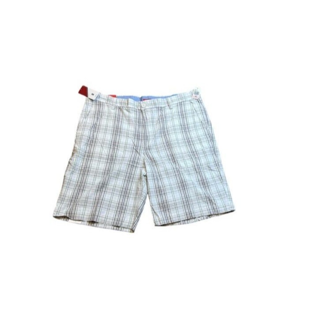 Izod Portsmouth Plaid Flat Front Shorts - Men's Size 40 Inseam 10.5" Preppy Golf